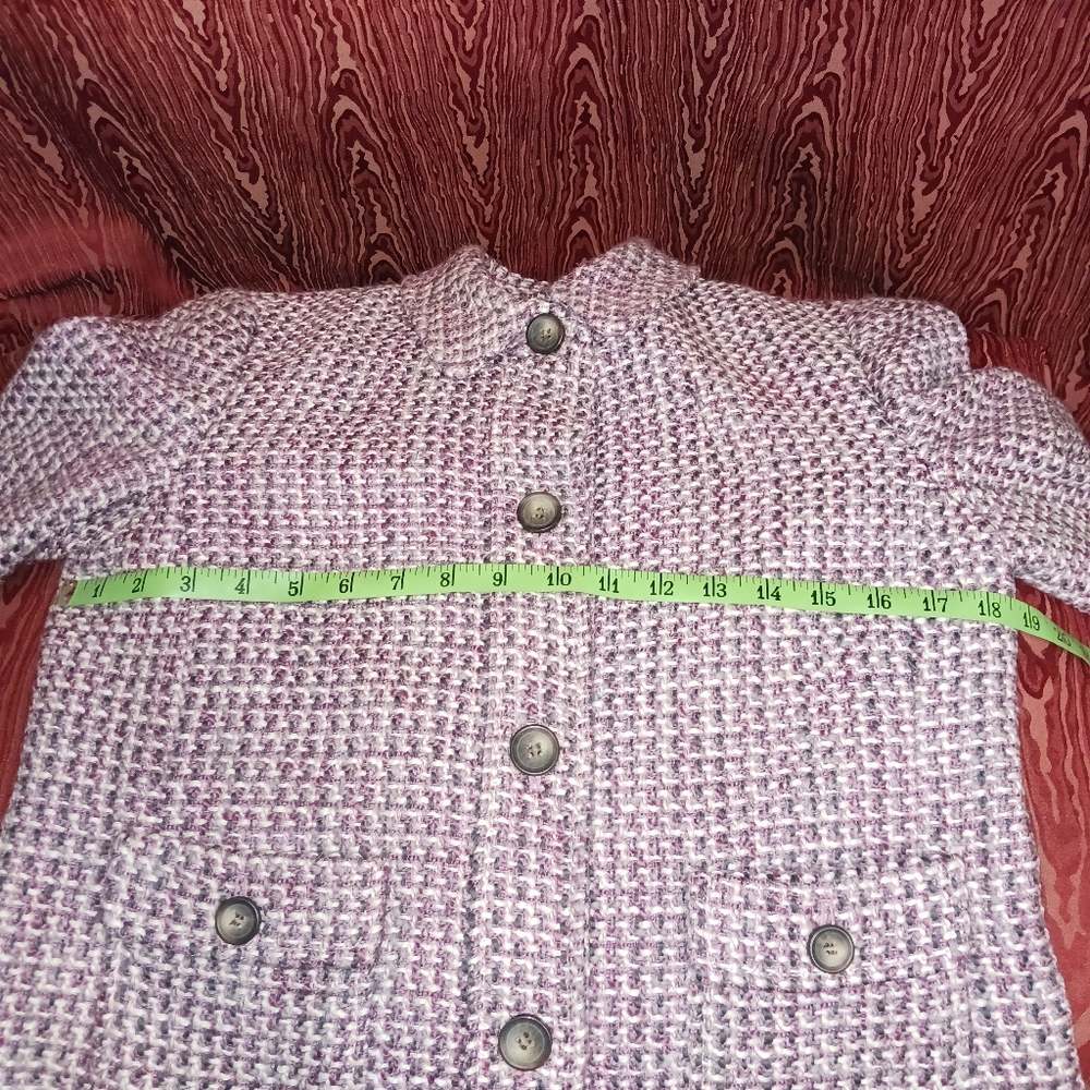 TALBOTS Tweed Long Sleeve Collared Snap Button Blazer Women's Sz 6 NWT - Picture 11 of 13